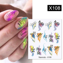 Load image into Gallery viewer, French Line Nail Water Decal Flower Marble Leaf Girl Stickers on Nails Water Ink Transfer Slider Nail Stickers Decor Kids Nails Art Decoration Nail Strips Shiny French Tip Guides Stickers French Nail Stickers Form Fringe Guides