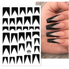 Load image into Gallery viewer, French Rose Gold Striping Tape Nail Design Stripe Lines Geometry 3D Sticker for Nails Gel Polish Sticker Decals for Manicuring Decorations Manicure Stickers Decals Silver Strip Line Nail Decal Self-Adhesive 3D Wave Decal Decoration Metallic Curve Design