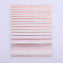 Load image into Gallery viewer, French Rose Gold Striping Tape Nail Design Stripe Lines Geometry 3D Sticker for Nails Gel Polish Sticker Decals for Manicuring Decorations Manicure Stickers Decals Silver Strip Line Nail Decal Self-Adhesive 3D Wave Decal Decoration Metallic Curve Design