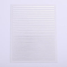 Load image into Gallery viewer, French Rose Gold Striping Tape Nail Design Stripe Lines Geometry 3D Sticker for Nails Gel Polish Sticker Decals for Manicuring Decorations Manicure Stickers Decals Silver Strip Line Nail Decal Self-Adhesive 3D Wave Decal Decoration Metallic Curve Design