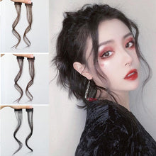 Load image into Gallery viewer, French Style Synthetic Air Bangs Women Fake Bangs Hair Piece Clip In Hair Extensions Blend Hair Clip In Hair Bangs Hairpiece Natural Flat Neat Bangs With Temples For Women One Piece Hairpiece