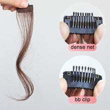 Load image into Gallery viewer, French Style Synthetic Air Bangs Women Fake Bangs Hair Piece Clip In Hair Extensions Blend Hair Clip In Hair Bangs Hairpiece Natural Flat Neat Bangs With Temples For Women One Piece Hairpiece