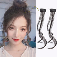 Load image into Gallery viewer, French Style Synthetic Air Bangs Women Fake Bangs Hair Piece Clip In Hair Extensions Blend Hair Clip In Hair Bangs Hairpiece Natural Flat Neat Bangs With Temples For Women One Piece Hairpiece