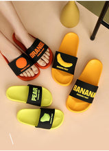 Load image into Gallery viewer, Fruit Home Women Slippers Banana Summer Indoor Flats Orange Bathroom Slides Non Slip Fruit Slippers Soft Slide Sandals Non-Slip Bath Shower Slippers