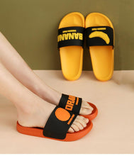 Load image into Gallery viewer, Fruit Home Women Slippers Banana Summer Indoor Flats Orange Bathroom Slides Non Slip Fruit Slippers Soft Slide Sandals Non-Slip Bath Shower Slippers