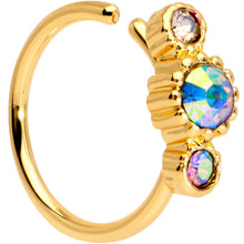 Load image into Gallery viewer, 5/16 Aurora CZ Gem Gold IP Fashion Fusion Seamless Circular Ring
