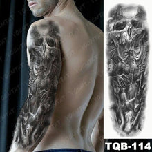 Load image into Gallery viewer, Full Arm Temporary Tattoos 8 Sheets and Half Arm Shoulder Waterproof Tattoos Elegant Large Lion Sleeve Sticker Tattoo Waterproof Temporary Big Wolf Tatoos For Men and Women