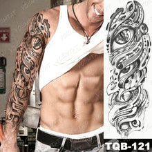 Load image into Gallery viewer, Full Arm Temporary Tattoos 8 Sheets and Half Arm Shoulder Waterproof Tattoos Elegant Large Lion Sleeve Sticker Tattoo Waterproof Temporary Big Wolf Tatoos For Men and Women