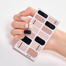 Load image into Gallery viewer, Full Cover Nail Stickers Nail Polish Nail Decoration Nails Sticker Designer Self Adhesive Nail Sticker Creative Nail Art Sticker Sticker Nail Decorations Accessories Metal Curve Stripe Lines Design Letter Nail Sticker Adhesive Decoration Template