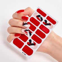 Load image into Gallery viewer, Full Cover Nail Stickers Nail Polish Nail Decoration Nails Sticker Designer Self Adhesive Nail Sticker Creative Nail Art Sticker Sticker Nail Decorations Accessories Metal Curve Stripe Lines Design Letter Nail Sticker Adhesive Decoration Template