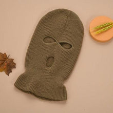 Load image into Gallery viewer, Full Face Cover Mask Three 3 Hole Balaclava Knit Hat Army Tactical CS Winter Ski Cycling Mask Beanie Hat Scarf Warm Face Masks Knit Hat Full Face Cover Balaclava Hats Funny Party Embroidery Beanies Caps Hole Knitted Full Face Cover