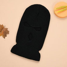 Load image into Gallery viewer, Full Face Cover Mask Three 3 Hole Balaclava Knit Hat Army Tactical CS Winter Ski Cycling Mask Beanie Hat Scarf Warm Face Masks Knit Hat Full Face Cover Balaclava Hats Funny Party Embroidery Beanies Caps Hole Knitted Full Face Cover