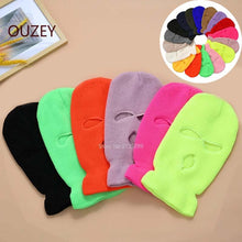 Load image into Gallery viewer, Full Face Cover Mask Three 3 Hole Balaclava Knit Hat Army Tactical CS Winter Ski Cycling Mask Beanie Hat Scarf Warm Face Masks Knit Hat Full Face Cover Balaclava Hats Funny Party Embroidery Beanies Caps Hole Knitted Full Face Cover