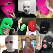 Load image into Gallery viewer, Full Face Cover Mask Three 3 Hole Balaclava Knit Hat Army Tactical CS Winter Ski Cycling Mask Beanie Hat Scarf Warm Face Masks Knit Hat Full Face Cover Balaclava Hats Funny Party Embroidery Beanies Caps Hole Knitted Full Face Cover