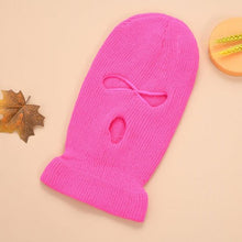 Load image into Gallery viewer, Full Face Cover Mask Three 3 Hole Balaclava Knit Hat Army Tactical CS Winter Ski Cycling Mask Beanie Hat Scarf Warm Face Masks Knit Hat Full Face Cover Balaclava Hats Funny Party Embroidery Beanies Caps Hole Knitted Full Face Cover