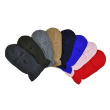 Load image into Gallery viewer, Full Face Cover Ski Mask Hat 3 Holes Balaclava Army Tactical CS Windproof Knit Beanies Bonnet Winter Warm Unisex Caps Neck Gaiter, Winter Balaclava Warm Knit Beanie for Outdoor Sports Outdoor Full Face Cover Thermal Ski Mask One Size