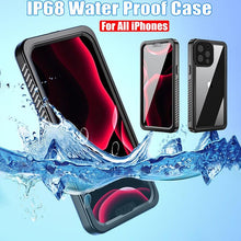 Load image into Gallery viewer, Full Sealed Underwater Case For iPhone 14 13 12 Pro Max Mini 11 XS Max XR 6 7 8 Plus 5 Waterproof Diving Swim Cover Waterproof Case for iPhone Slim Fit Snow Resistant Case Strong Phone Case & Screen Protector