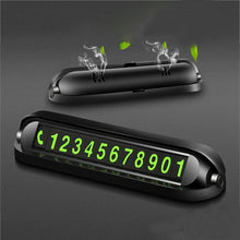 Load image into Gallery viewer, Function Luminous Car Temporary Parking Card Car Air Freshener Phone Number Plate Car Sticker Aromatherapy Function Luminous Car Temporary Parking Card with Car Air Freshener Temporary Phone Number for Car Dashboard Accessories