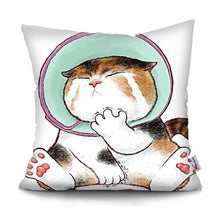 Load image into Gallery viewer, Funny Cute Cat Plush Cushion Pillow Covers Cat Pillow Cases Animal Kitty Pillowcase Cotton Linen Cushion Cover For Couch Cover Pillows Cases For Sofa Home Decoration Pillowcase Polyester Throw Pillow Case 45x45CM