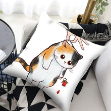Load image into Gallery viewer, Funny Cute Cat Plush Cushion Pillow Covers Cat Pillow Cases Animal Kitty Pillowcase Cotton Linen Cushion Cover For Couch Cover Pillows Cases For Sofa Home Decoration Pillowcase Polyester Throw Pillow Case 45x45CM