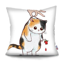 Load image into Gallery viewer, Funny Cute Cat Plush Cushion Pillow Covers Cat Pillow Cases Animal Kitty Pillowcase Cotton Linen Cushion Cover For Couch Cover Pillows Cases For Sofa Home Decoration Pillowcase Polyester Throw Pillow Case 45x45CM
