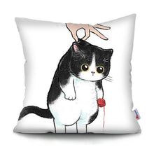 Load image into Gallery viewer, Funny Cute Cat Plush Cushion Pillow Covers Cat Pillow Cases Animal Kitty Pillowcase Cotton Linen Cushion Cover For Couch Cover Pillows Cases For Sofa Home Decoration Pillowcase Polyester Throw Pillow Case 45x45CM
