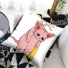 Load image into Gallery viewer, Funny Cute Cat Plush Cushion Pillow Covers Cat Pillow Cases Animal Kitty Pillowcase Cotton Linen Cushion Cover For Couch Cover Pillows Cases For Sofa Home Decoration Pillowcase Polyester Throw Pillow Case 45x45CM