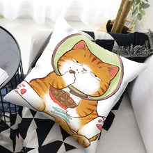 Load image into Gallery viewer, Funny Cute Cat Plush Cushion Pillow Covers Cat Pillow Cases Animal Kitty Pillowcase Cotton Linen Cushion Cover For Couch Cover Pillows Cases For Sofa Home Decoration Pillowcase Polyester Throw Pillow Case 45x45CM