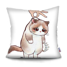 Load image into Gallery viewer, Funny Cute Cat Plush Cushion Pillow Covers Cat Pillow Cases Animal Kitty Pillowcase Cotton Linen Cushion Cover For Couch Cover Pillows Cases For Sofa Home Decoration Pillowcase Polyester Throw Pillow Case 45x45CM