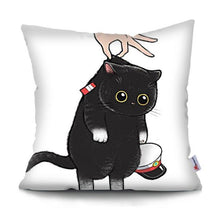 Load image into Gallery viewer, Funny Cute Cat Plush Cushion Pillow Covers Cat Pillow Cases Animal Kitty Pillowcase Cotton Linen Cushion Cover For Couch Cover Pillows Cases For Sofa Home Decoration Pillowcase Polyester Throw Pillow Case 45x45CM