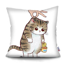 Load image into Gallery viewer, Funny Cute Cat Plush Cushion Pillow Covers Cat Pillow Cases Animal Kitty Pillowcase Cotton Linen Cushion Cover For Couch Cover Pillows Cases For Sofa Home Decoration Pillowcase Polyester Throw Pillow Case 45x45CM