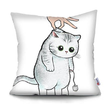 Load image into Gallery viewer, Funny Cute Cat Plush Cushion Pillow Covers Cat Pillow Cases Animal Kitty Pillowcase Cotton Linen Cushion Cover For Couch Cover Pillows Cases For Sofa Home Decoration Pillowcase Polyester Throw Pillow Case 45x45CM