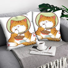Load image into Gallery viewer, Funny Cute Cat Plush Cushion Pillow Covers Cat Pillow Cases Animal Kitty Pillowcase Cotton Linen Cushion Cover For Couch Cover Pillows Cases For Sofa Home Decoration Pillowcase Polyester Throw Pillow Case 45x45CM