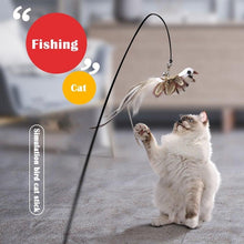 Load image into Gallery viewer, Funny Feather Bird with Bell Cat Stick Toy for Kitten Playing Teaser Wand Toy Cat Supplies Interactive Wiggle Moving Cat Kicker Toy with Plush Interactive Cat Toys Fun Toy For Cat Exercise
