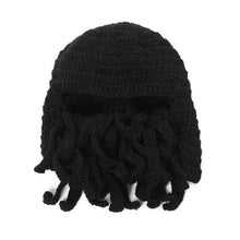 Load image into Gallery viewer, Funny Party Octopus Beard Hat Unisex Animal Cthulhu Crocheted Tentacle Knit Wind Mask Ski Cap Halloween Hats Bear Boys Octopus Beanie Hat For Men Winter Warm Skiing Biking Costume Squid Mask Foldaway Beard Octopus Pirate Hats Bearded Caps