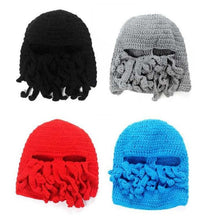 Load image into Gallery viewer, Funny Party Octopus Beard Hat Unisex Animal Cthulhu Crocheted Tentacle Knit Wind Mask Ski Cap Halloween Hats Bear Boys Octopus Beanie Hat For Men Winter Warm Skiing Biking Costume Squid Mask Foldaway Beard Octopus Pirate Hats Bearded Caps