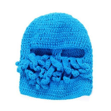 Load image into Gallery viewer, Funny Party Octopus Beard Hat Unisex Animal Cthulhu Crocheted Tentacle Knit Wind Mask Ski Cap Halloween Hats Bear Boys Octopus Beanie Hat For Men Winter Warm Skiing Biking Costume Squid Mask Foldaway Beard Octopus Pirate Hats Bearded Caps