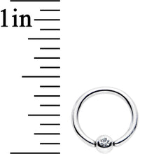 Load image into Gallery viewer, 18G 5/16 Clear CZ Gem Steel 3mm Ball BCR Captive Ring