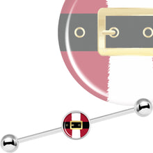 Load image into Gallery viewer, 14G Christmas Santa Suit Industrial Barbell 37mm