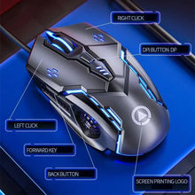 Load image into Gallery viewer, Gaming LED Wired Mechanical Mouse 6 Button With Backlight Ergonomic Cool Mouse Design For Laptop And Computer