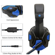 Load image into Gallery viewer, Gaming Red Black Wired Headset Stereo Gamer Headphone Noise Cancelling Over Ear Headphones With Mic LED Light Bass Surround Soft Memory Earmuffs For Laptop