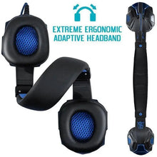 Load image into Gallery viewer, Gaming Red Black Wired Headset Stereo Gamer Headphone Noise Cancelling Over Ear Headphones With Mic LED Light Bass Surround Soft Memory Earmuffs For Laptop