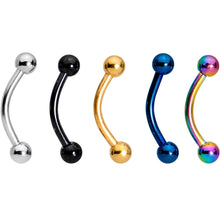 Load image into Gallery viewer, 5/16 Multi Color Anodized Titanium Curved Eyebrow Ring Set of 5