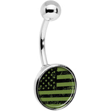 Load image into Gallery viewer, Green American Flag Belly Ring