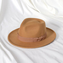 Load image into Gallery viewer, Gentleman New Fashion Men Fedoras Hat Jazz Hat With Bow Tie Fedora Hats Fashionable Classic Wide Brim Hat Elegant Soft Outdoor Cap Casual Hat For Daily Wear