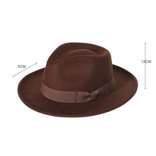 Load image into Gallery viewer, Gentleman New Fashion Men Fedoras Hat Jazz Hat With Bow Tie Fedora Hats Fashionable Classic Wide Brim Hat Elegant Soft Outdoor Cap Casual Hat For Daily Wear