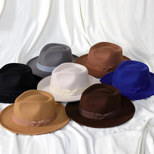 Load image into Gallery viewer, Gentleman New Fashion Men Fedoras Hat Jazz Hat With Bow Tie Fedora Hats Fashionable Classic Wide Brim Hat Elegant Soft Outdoor Cap Casual Hat For Daily Wear