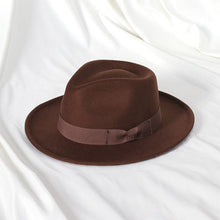 Load image into Gallery viewer, Gentleman New Fashion Men Fedoras Hat Jazz Hat With Bow Tie Fedora Hats Fashionable Classic Wide Brim Hat Elegant Soft Outdoor Cap Casual Hat For Daily Wear