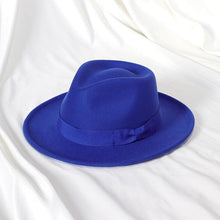 Load image into Gallery viewer, Gentleman New Fashion Men Fedoras Hat Jazz Hat With Bow Tie Fedora Hats Fashionable Classic Wide Brim Hat Elegant Soft Outdoor Cap Casual Hat For Daily Wear