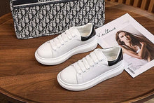 Load image into Gallery viewer, Genuine Leather Women Platform Sneakers Autumn Fashion Sports Little White Shoes Platform Flats Casual Lace Up Woman Comfort Walking Sneakers